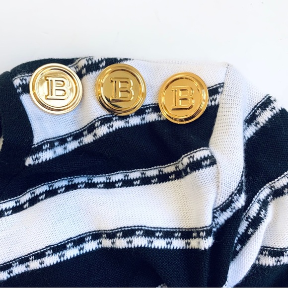 BALMAIN horizontal-stripe pattern short-sleeve top - Picture 10 of 12